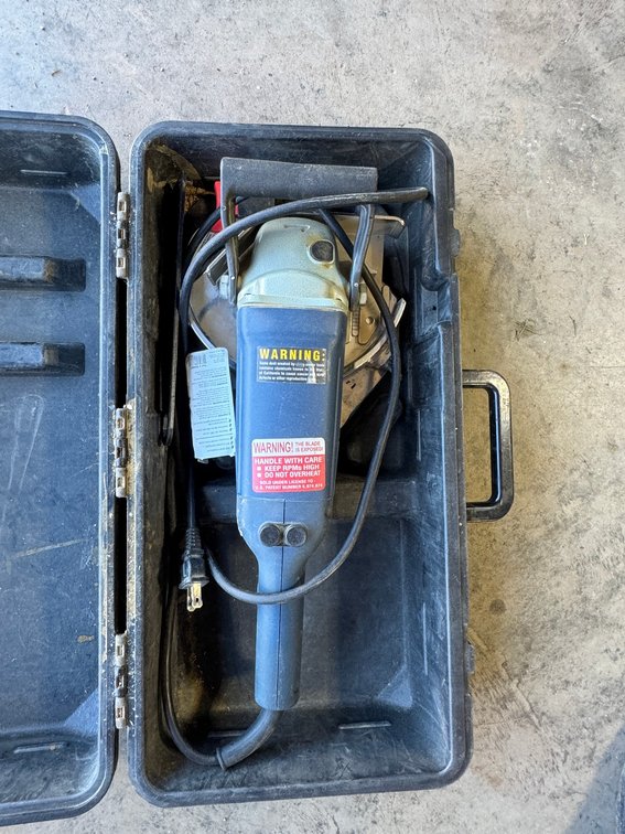 Blue and Grey Bosch Angle Grinder