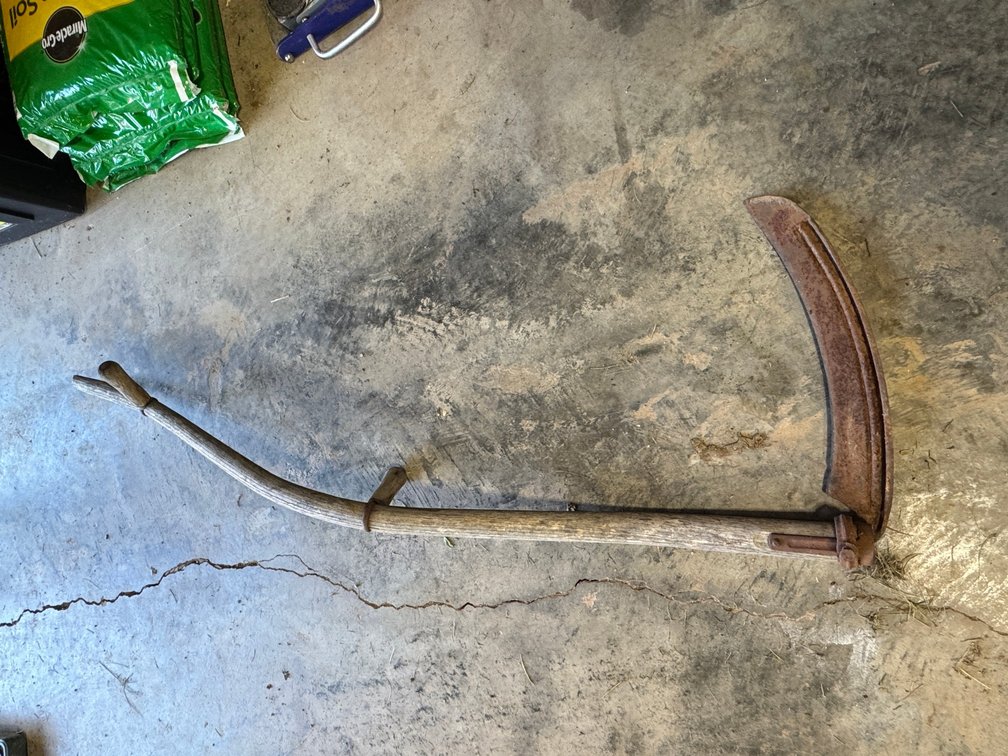 Scythe / Weed Cutter with Wooden Handle