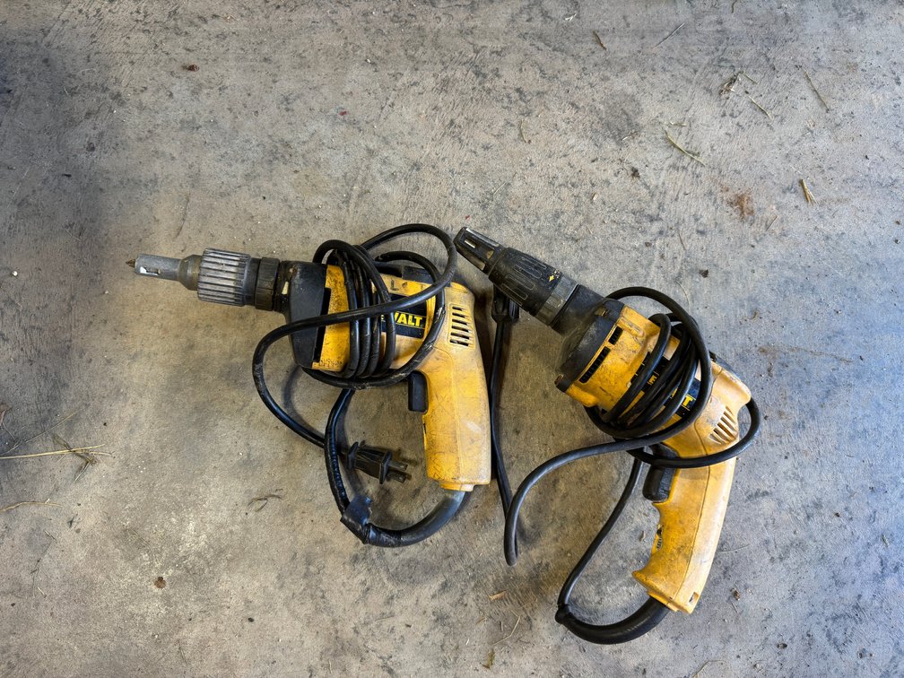 2-Corded Yellow and Black DeWalt Power Tools