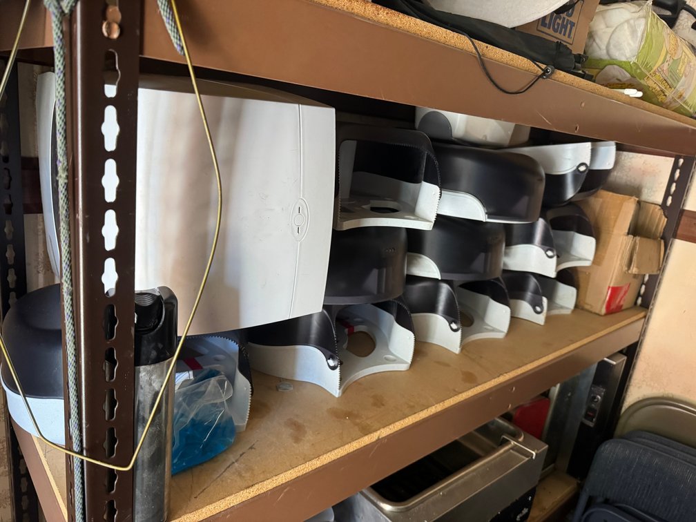 Shelf of Paper Towel Dispensers