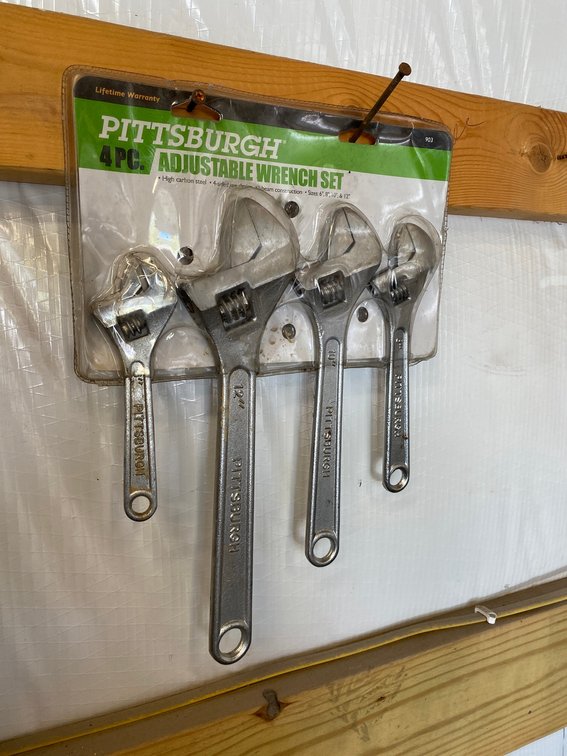 Pittsburgh 4 piece adjustable wrench set-sizes 6, 8, 10, 12