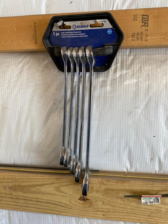 5 Piece Kobalt large combination wrench set-23, 24, 26, 27, 30 inches