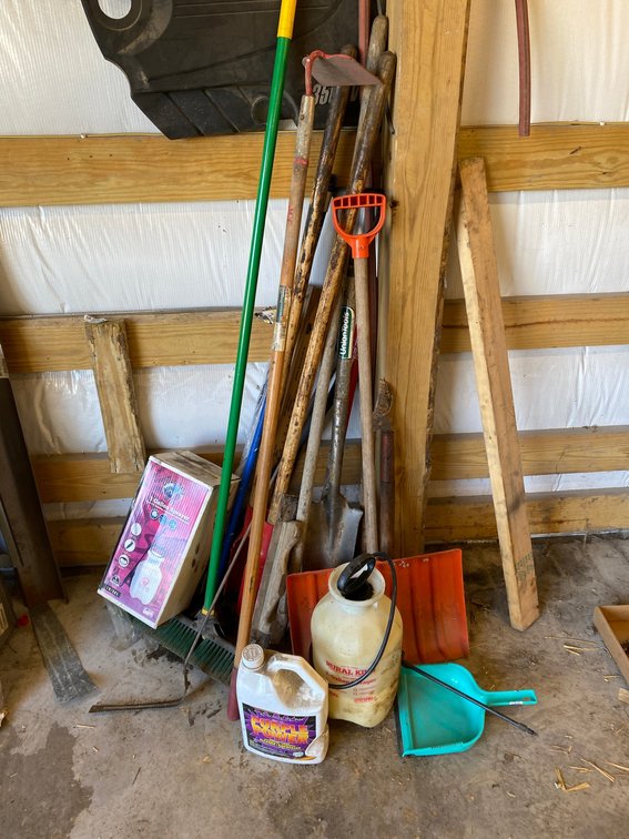Hand tools, sprayers, shovels, post hole drivers, pruners