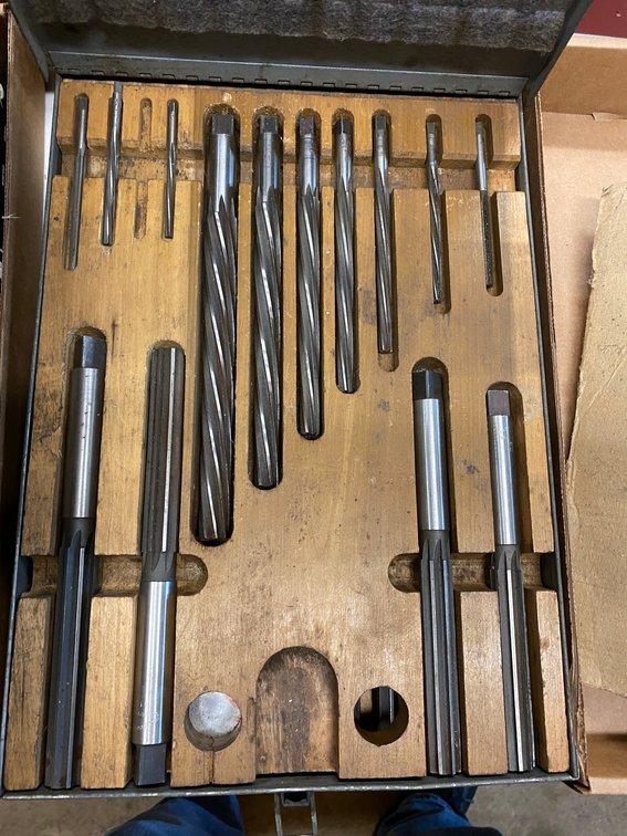 Reamer set in metal case