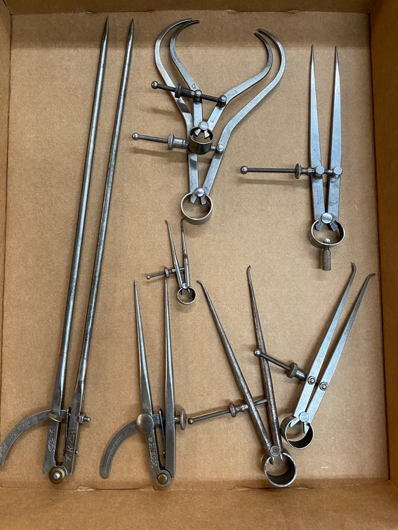 Lot of dividers and calipers