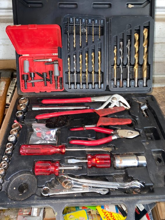 Hand Tools and Drill Bits in Molded Case