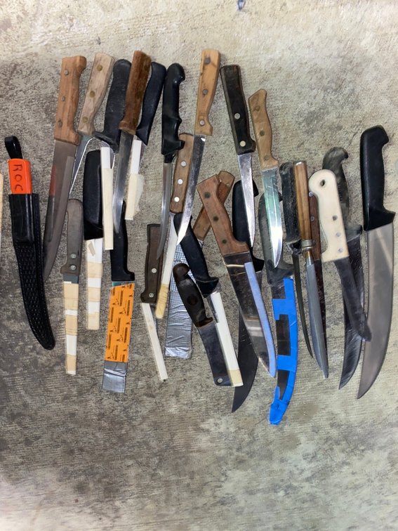 Kitchen, Butcher, and Fillet Knives with Sharpening Steel