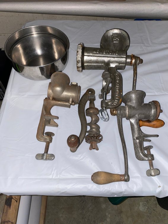 Manual Meat Grinders, Grinder Parts, Stainless Steel Mixing Bowls