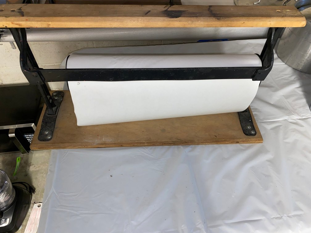Wood and Metal Paper Roll Dispenser with Paper Roll