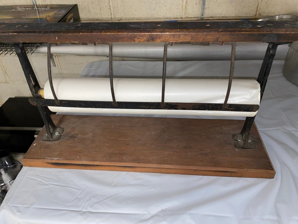 Wood and Cast Iron Paper Roll Dispenser