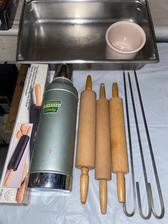 Thermos, Rolling Pins, Stainless Steel Pan, and More