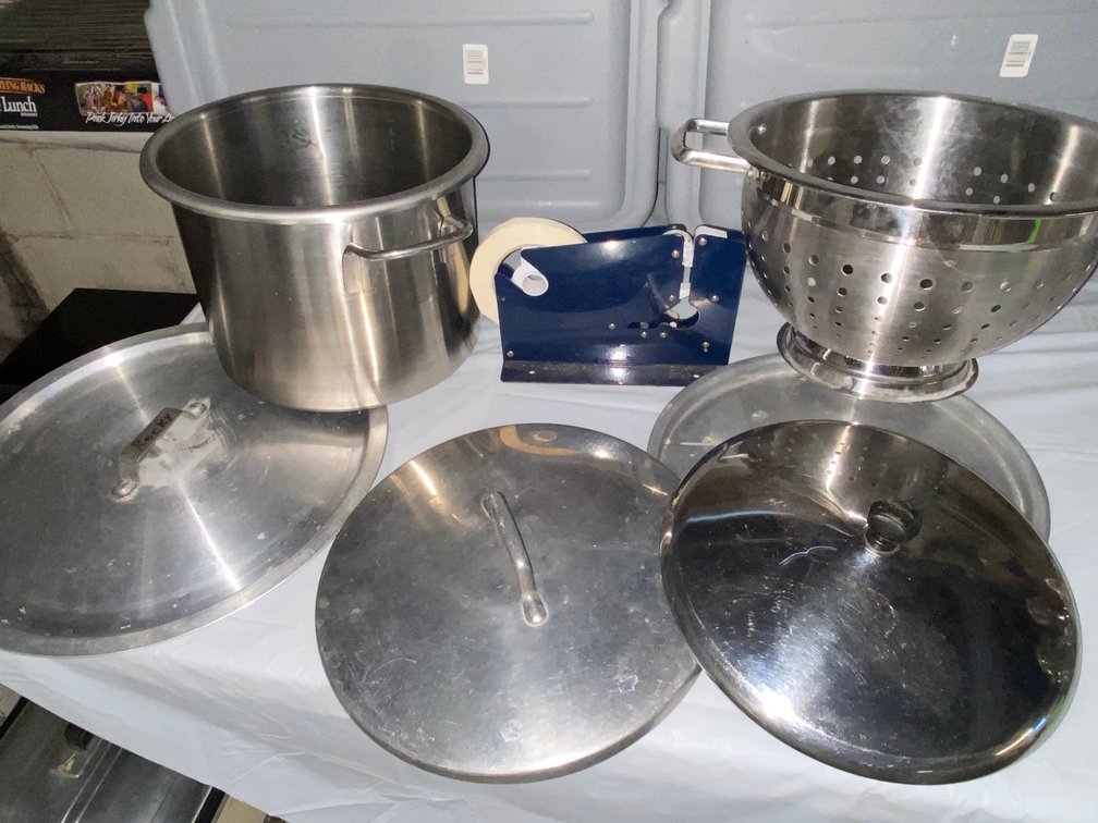 Stainless Steel Stock Pot, Colander, Bag Neck Tape Sealer, and More