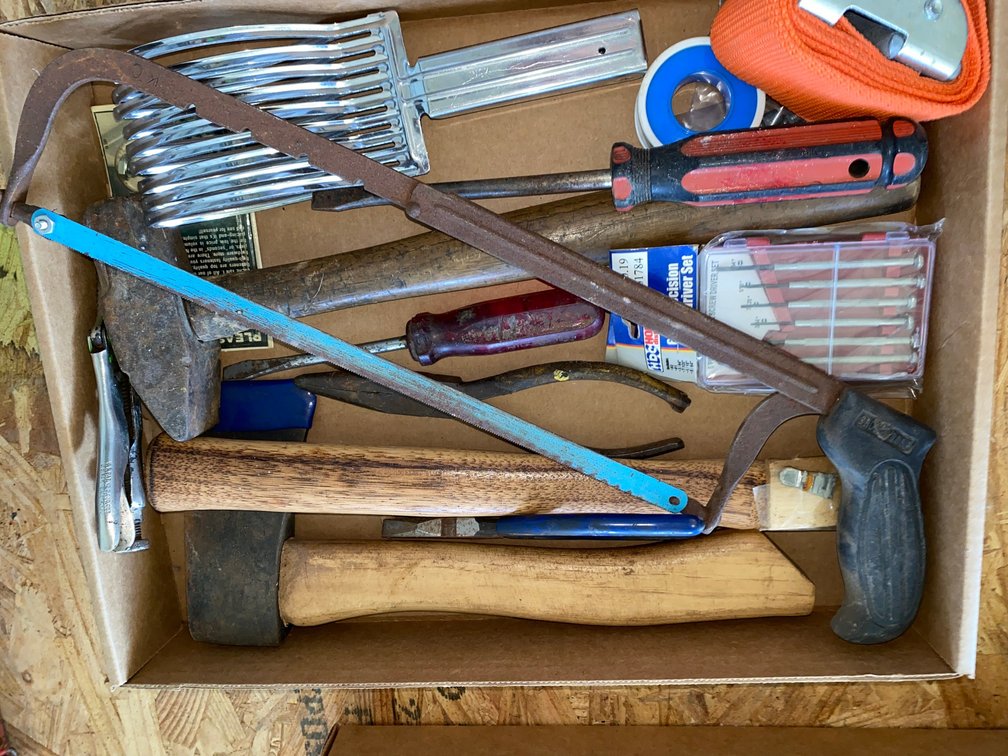 Hatchet, Hammer, Hacksaw, Screwdrivers, and More