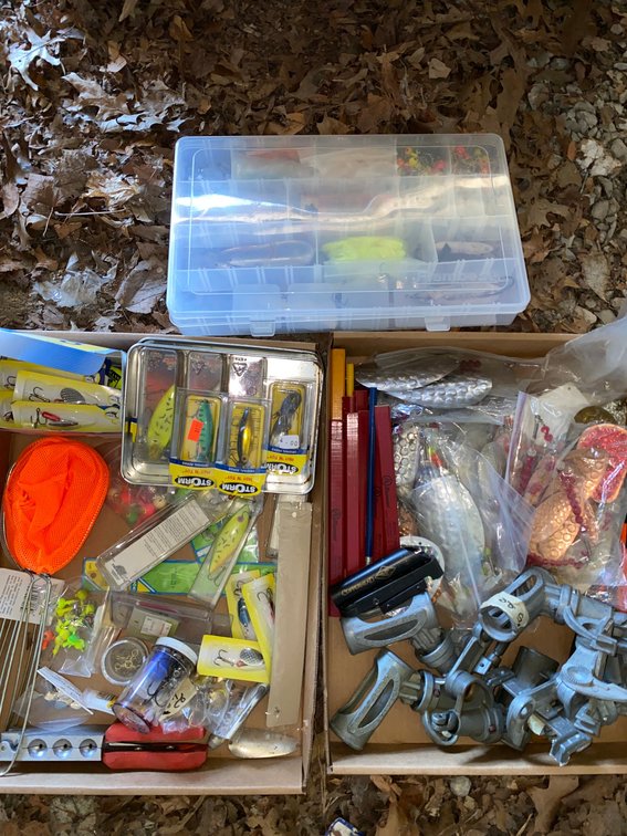 Fishing Tackle, Rod Holders, Lures, Sinker Mold, and More