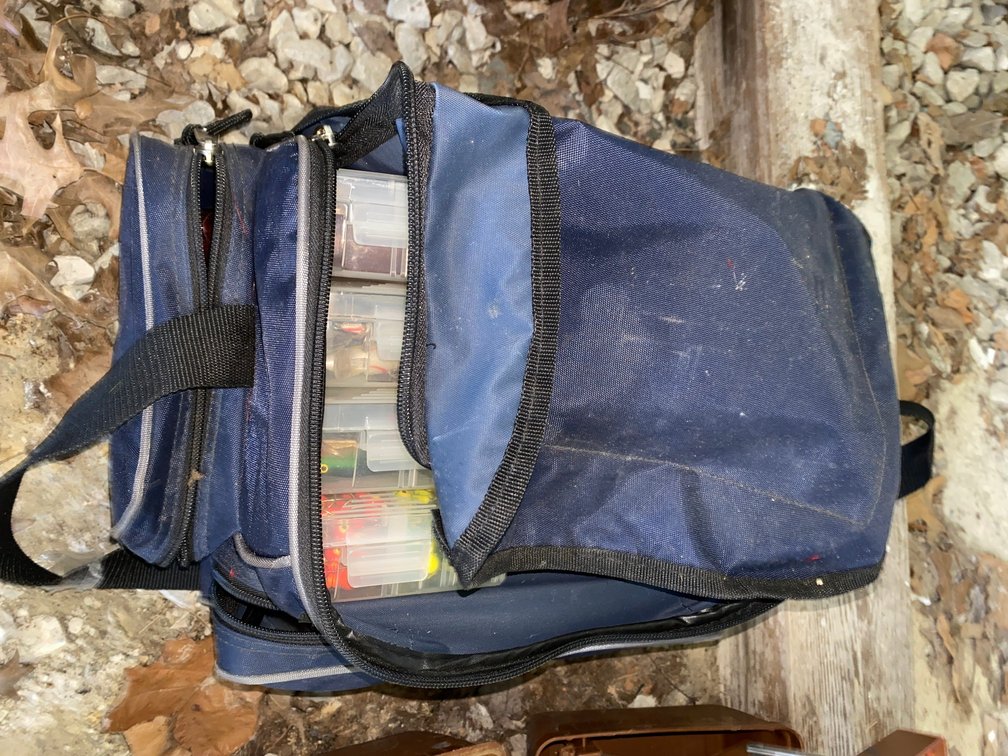 Tackle Bag with Utility Boxes and Fishing Lures