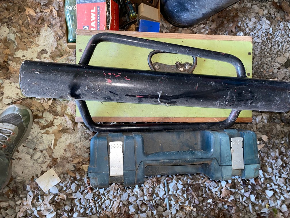 Steel Post Driver, Plastic Tool Case, Wooden Box