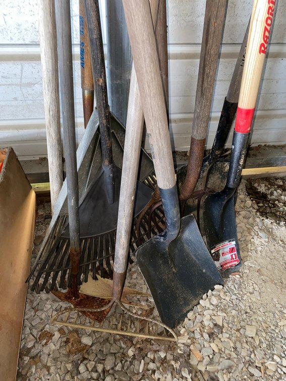 Shovels, Pitchfork, Rakes, Garden Hoe, and More