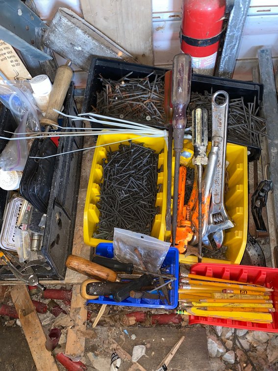 Hand Tools, Hardware Fasteners, and Storage Bins