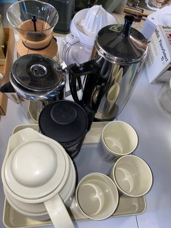 Coffee Makers, Carafes, Electric Juicer, and Beverage Set