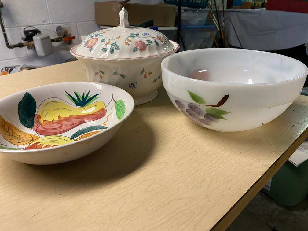Ceramic Covered Dish, Ceramic Bowl, Milk Glass Bowl