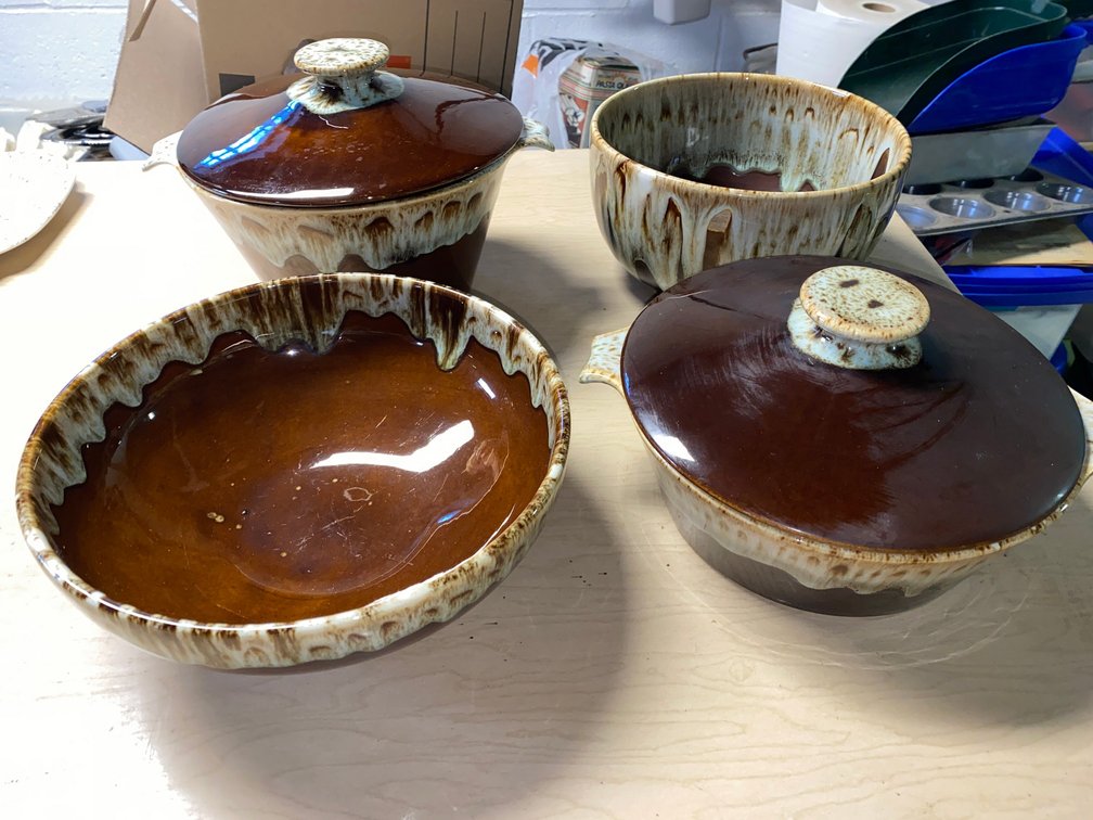 Brown Drip Glaze Ceramic Casseroles and Bowls