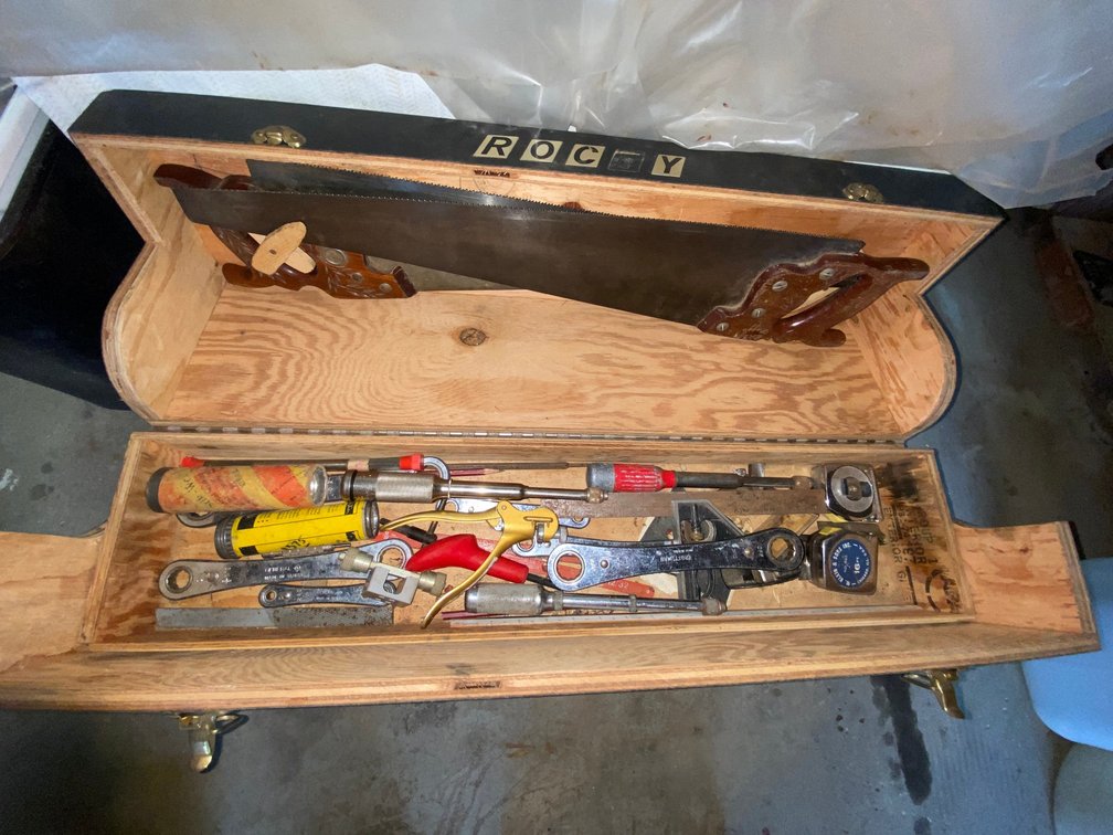 Wooden Toolbox with Hand Tools