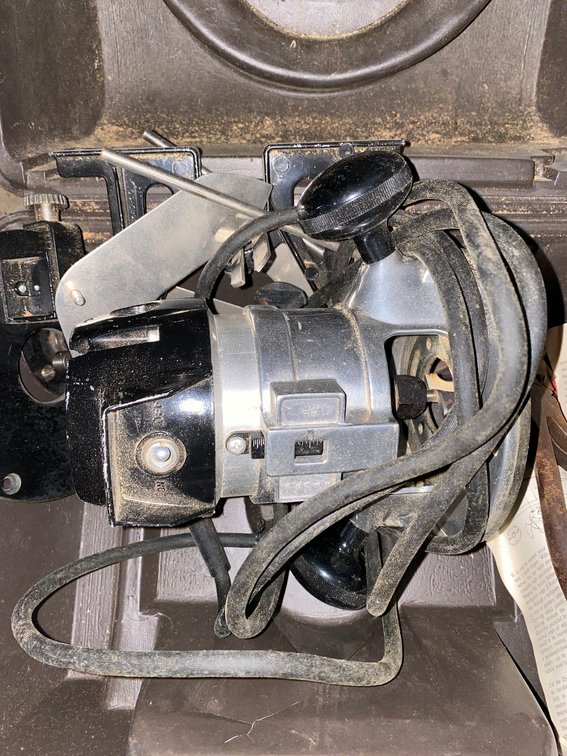 Electric Router with Case and Rotary Hole Punch Tool