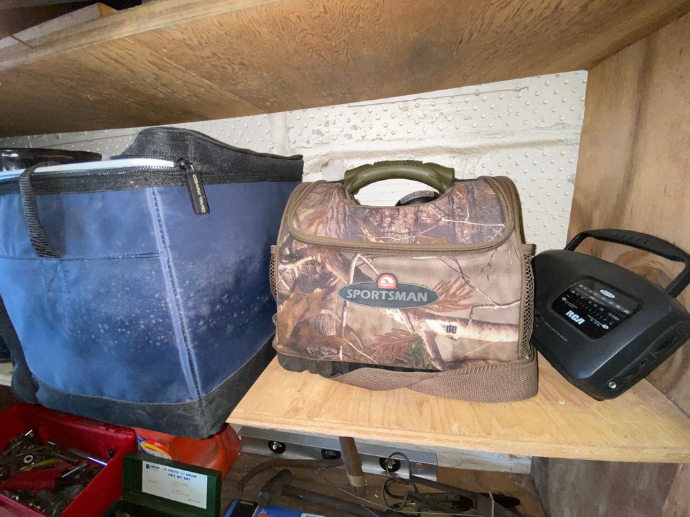 Cooler Bags, Portable Radio, Metal Powder Canisters