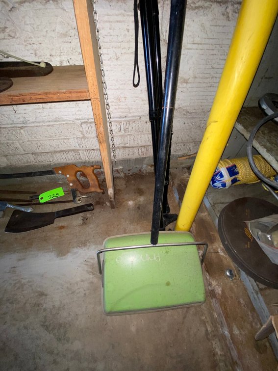 Carpet Sweeper, Walking Canes, and Walking Sticks