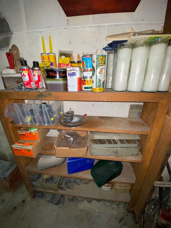Contents of Wooden Shelf