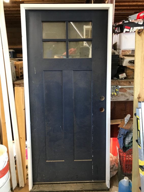 36" Left hand swing exterior door-with rot frame