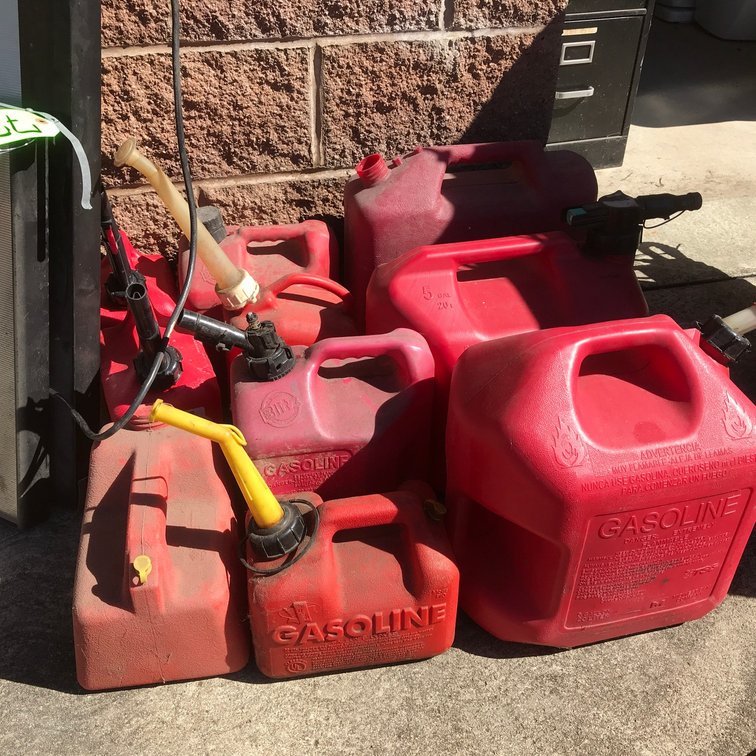 Group of gas cans
