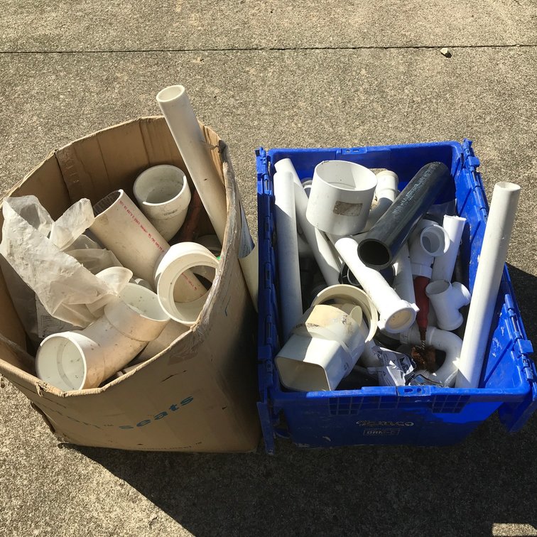 Group of PVC fittings