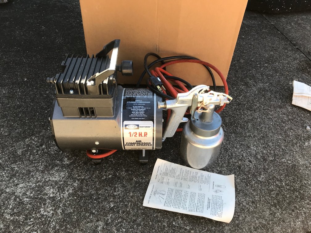 1/2 HP Craftsman air compressor/paint sprayer with spray gun