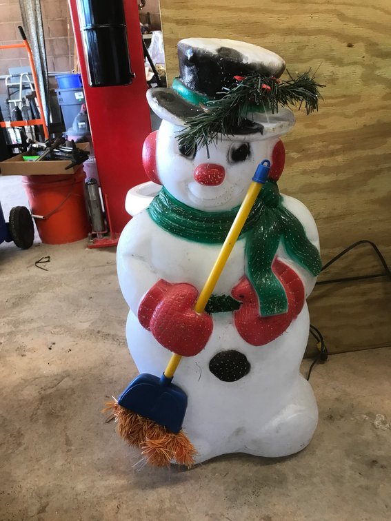 30" Tall lighted Snowman blow mold