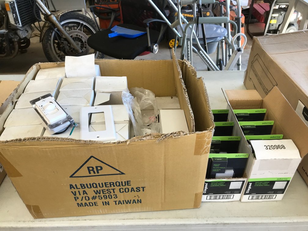 Box of fan speed modules, Legrand nightlight II modules
