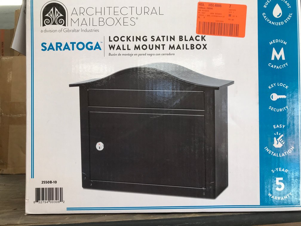 Architechural wall mount mailbox by Saratoga-new in box