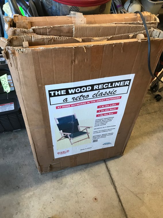 2 Wooden and canvas patio chairs