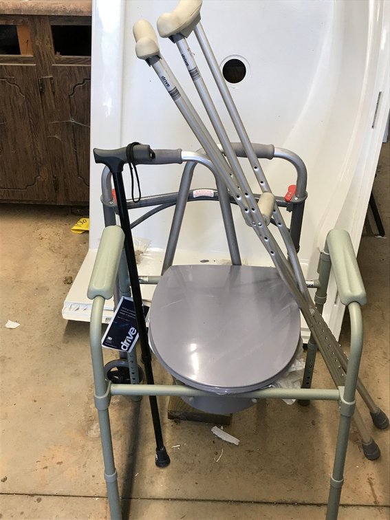 Cane, crutches, walker, potty chair
