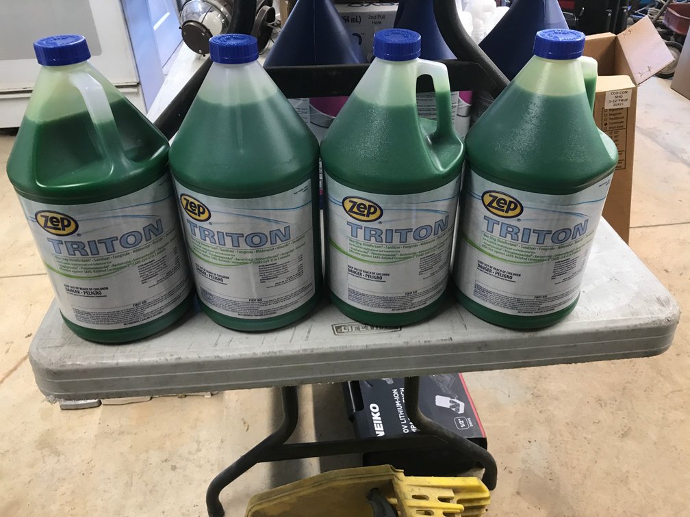 4 Gallons of Zep Triton concentrated one step disinfectant