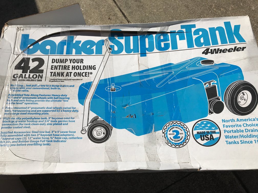 4 Wheeler Super Tank-42 gallon tote along waste holding tank for campers