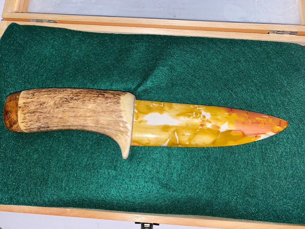 Antler-Handled Stone Blade