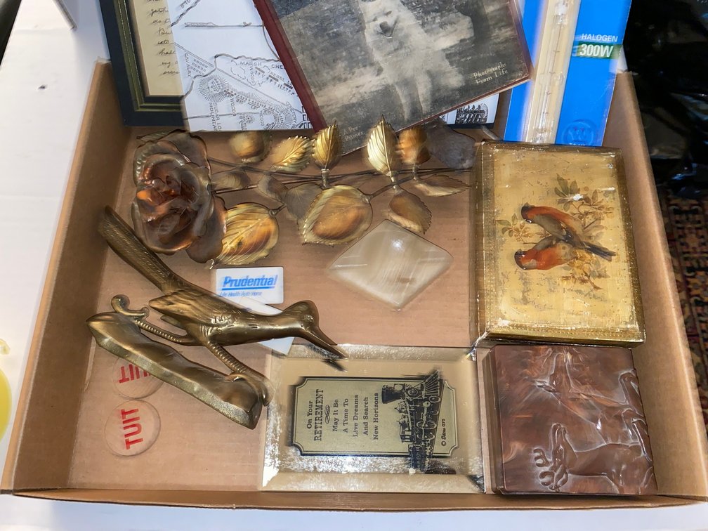 Assorted Decorative Collectibles, Civil War Ephemera & Brass Decor