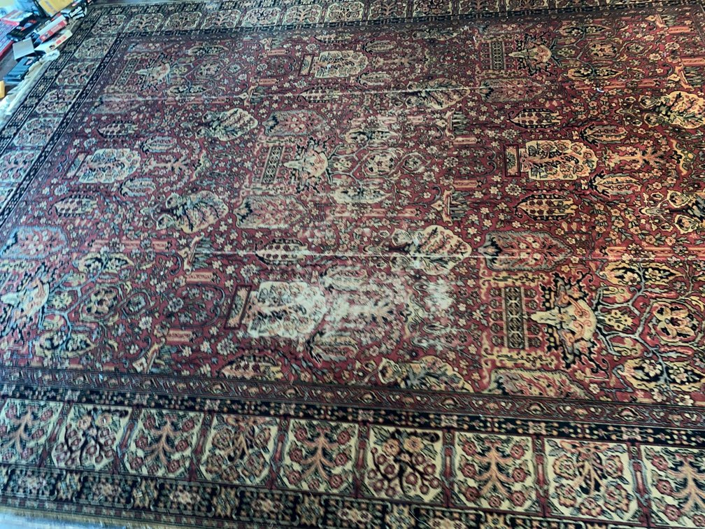 Persian-Style Floral Room Rug with Fringe