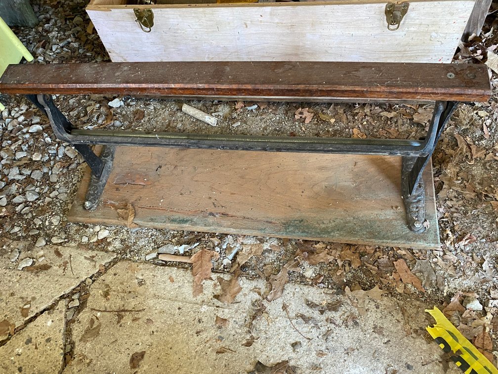 Cast Iron and Wood Paper Roll Dispenser