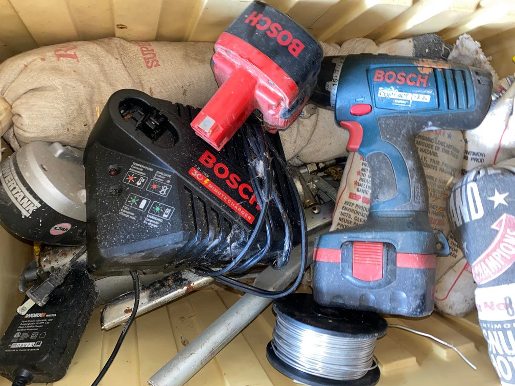 Cordless Drill, Battery Chargers, Lead Shot, and More