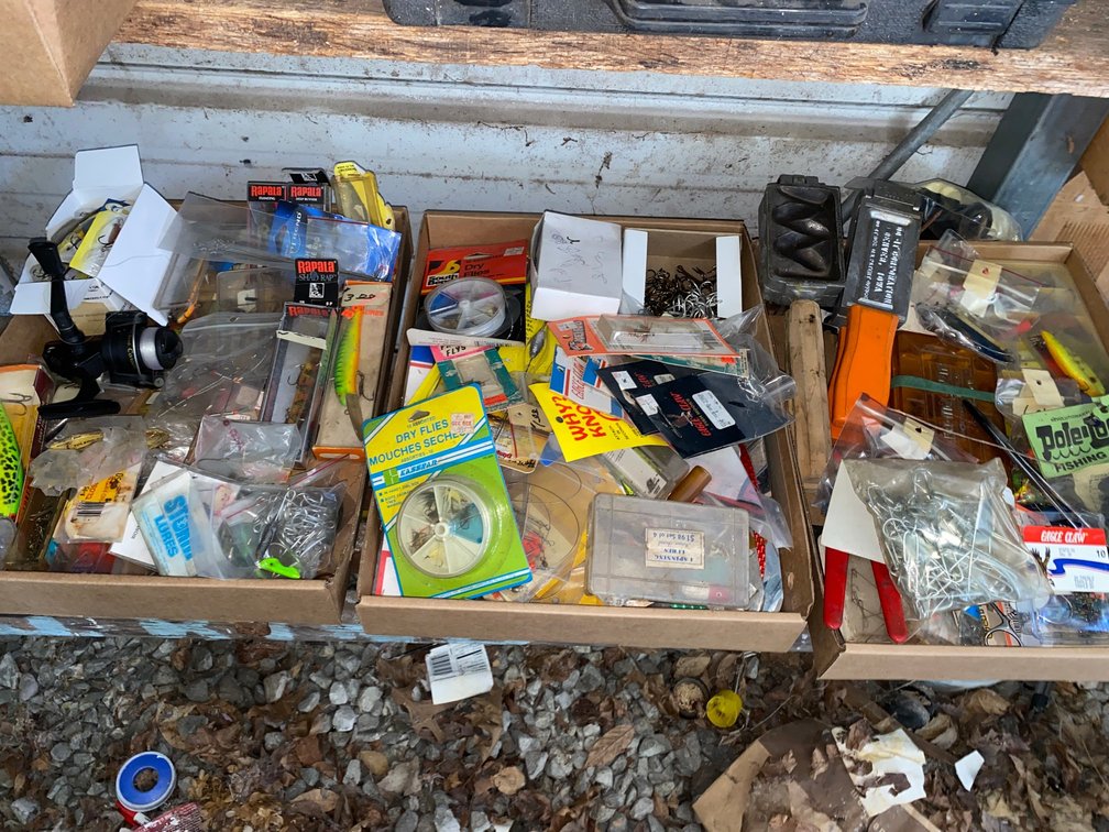 Fishing Tackle, Lures, Sinker Molds, and Spinning Reel