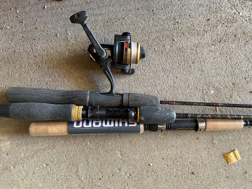 3 Fishing Rods and Spinning Reel