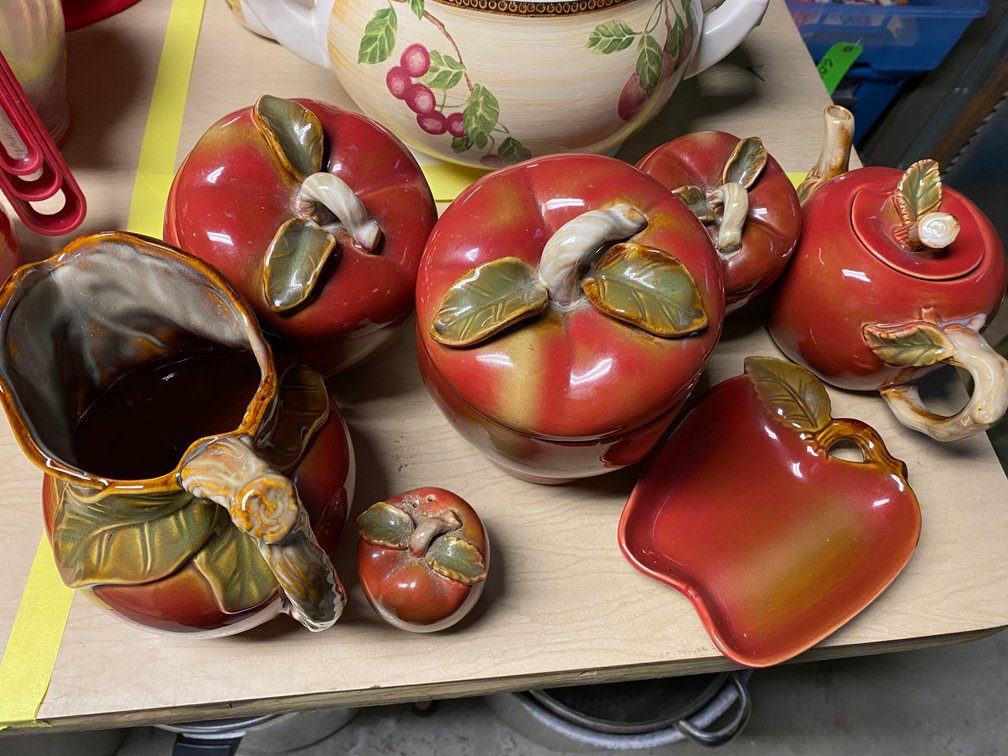 Ceramic Apple Pitcher, Teapot, Canisters, and More