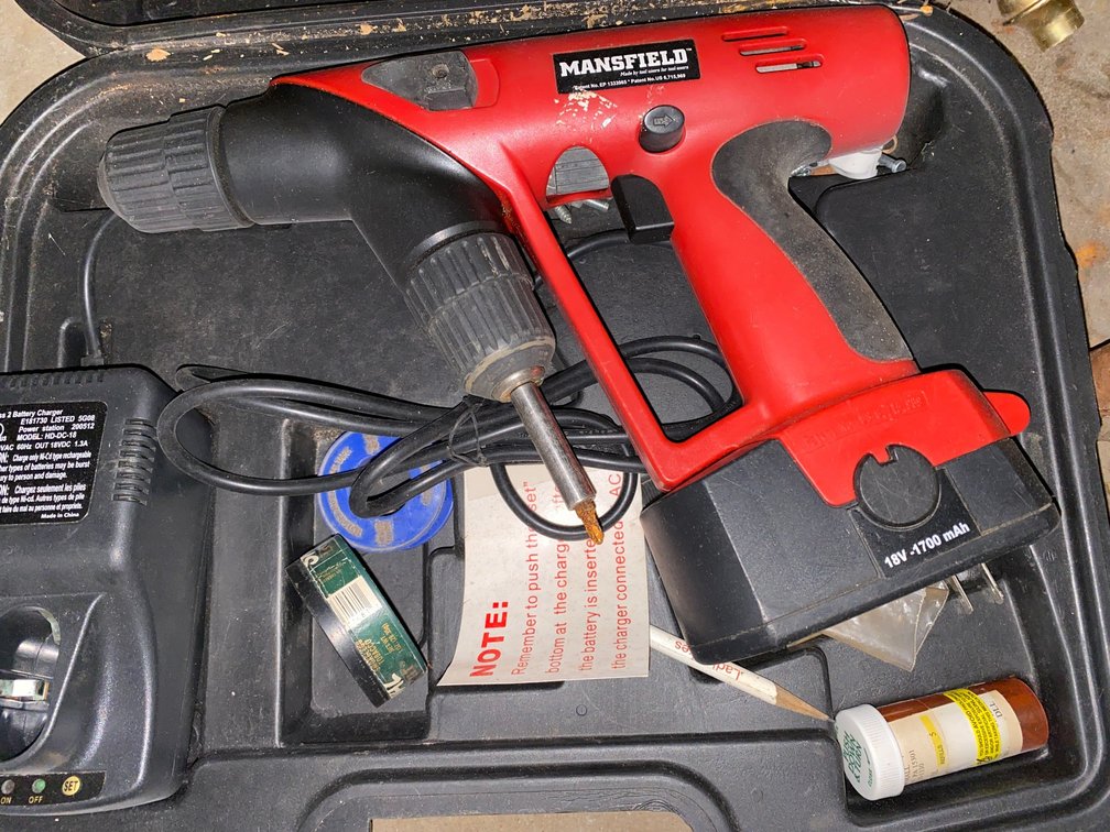 Cordless Angle Drill with Charger, Case, and Accessories